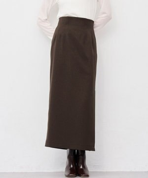  ウォッシャブルウールライクツイル Iラインスカート