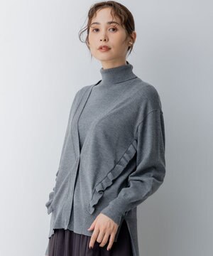  【WEB限定】サイドフリルカーディガン