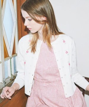 【洗える！】TINY ROSE KNIT カーディガン