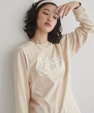  【ANGIE VINTAGE】フロッキーロゴプリントロンT