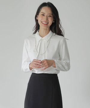 プレーティングジャージー レース襟 カットソー