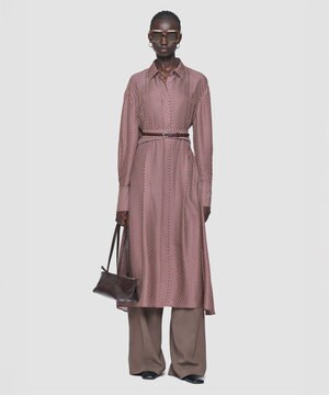  【洗える】オーバーレイプリント　ドレス