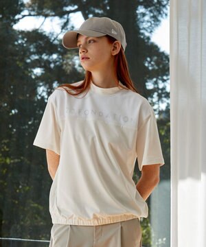  【23Fondation/WOMEN】フロントロゴ モックネックプルオーバー