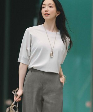  【洗える】レーヨンポリエステルストレッチ ドルマン ニット