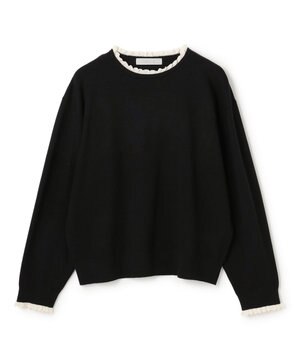  フリルトリミング ニット