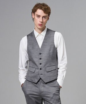  スプリングウールジャージー   ジレ