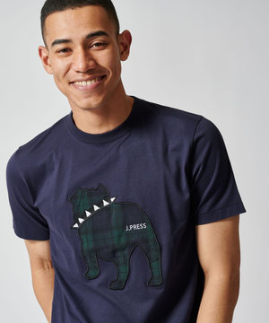 【大人気】【UNISEX】バックブルドック ファブリックワッペン Tシャツ