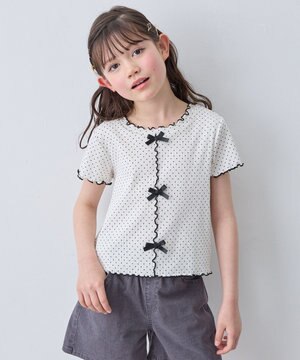  【一部店舗/WEB先行販売アイテム】ドット×リボン 半袖Tシャツ