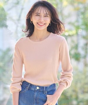 パフスリーブリブニット