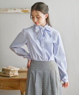  【150-170㎝】 レースリボンタイブラウス