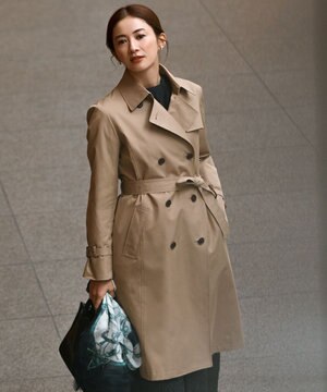  【撥水加工】エアータンブラー TCギャバジン ロング トレンチコート