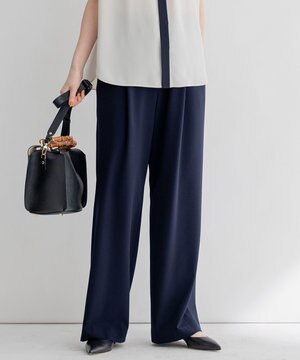  【WEB限定/洗える】2WAYストレッチツイル ワイドパンツ