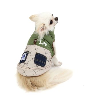  LEE 綿入ベスト モノグラム 《カーキー》 小型犬