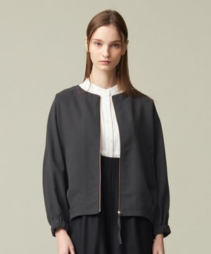  【WOMEN】ジャージライクツイル ドルマンブルゾン