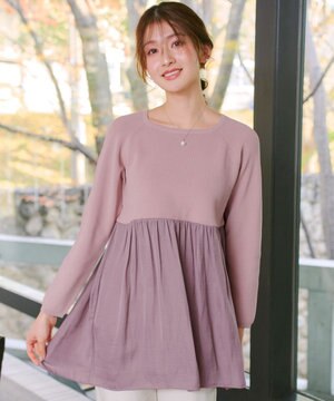  ヴィンテージサテンドッキングニットチュニック