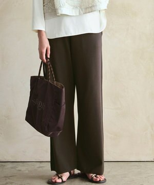  【VERY9月号掲載/洗える/吊り干しOK】ヴィスコースストレッチ ワイド パンツ