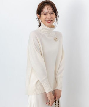 ウールカシミヤミックス ロールネックニット
