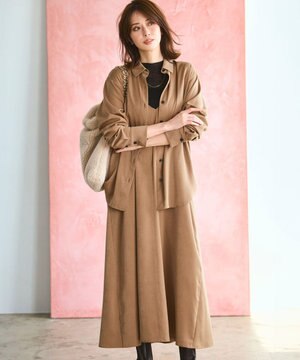  【見上愛さん着用/洗える】スエーディーサテン キャミソール ワンピース