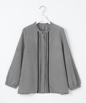  【洗える】フリルスタンドピンタック ブラウス