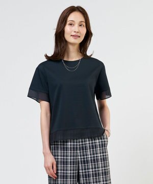  【シーンレスに活躍】コットンスムース シアーデザイン カットソー