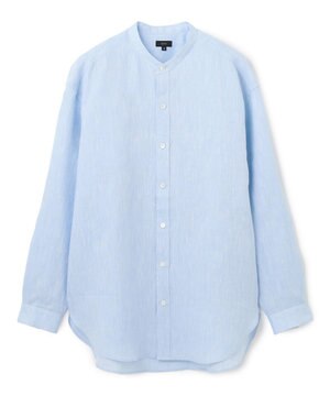  ノルマンディリネントロピカル　バンドカラーシャツ