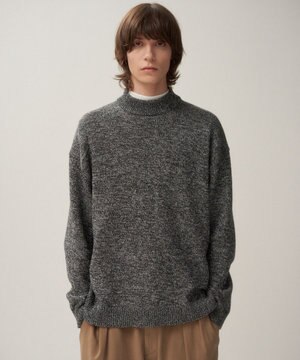 BABY WOOL MOULINE | モックネックセーター - UNISEX