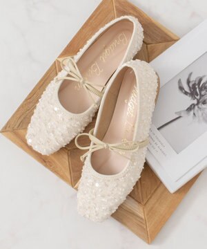  【Bridget Birkin】ツイードスパンコールリボンパンプス