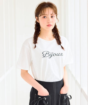 【洗える】Bijou刺繍Tシャツ