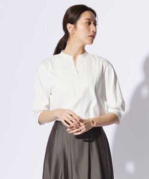  スムースジャージー バンドカラー カットソー