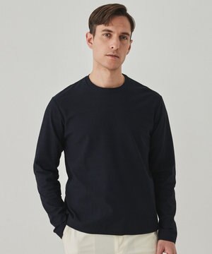  ジャケットのインナーに最適【WEB&一部店舗限定】キレイ目 鹿の子 ビズ長袖Tシャツ