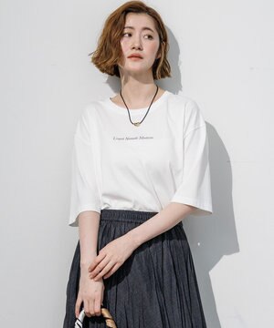  【先行予約】ドロップショルダー メッセージ ロゴTシャツ
