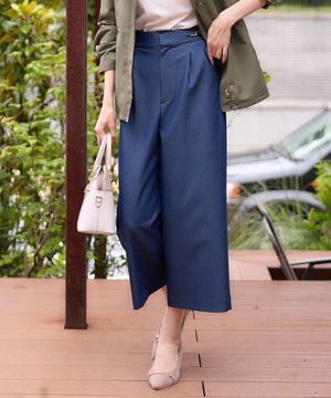  【洗える】チェーンポイント ワイドパンツ