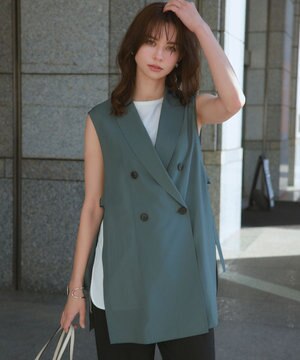  【洗える】シアー ジレ