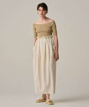 【撥水・洗濯機洗い可】ライトプルーフナイロン スカート(uncrave WHITE)