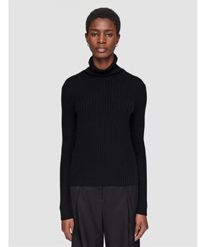  【洗える】シルクブレンド　ハイネックニット