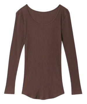  綿100% リブ編みコットン 長袖シャツ