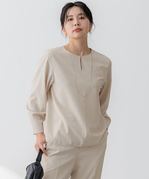  【洗える】2WAYストレッチツイル ブラウス