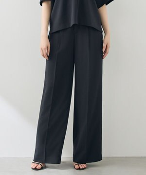  【セットアップ対応】テクスチャードスーツストレートワイド パンツ