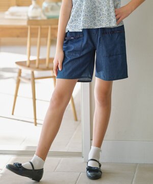  【150-160㎝】デニム ショートパンツ