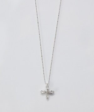  【金属アレルギー対応】フォーペタルズビジューネックレス/ニッケルフリー シルバー