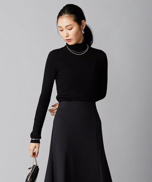  【洗える】エクストラファインメリノリブ タートルネックニット