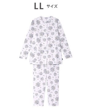  ワコール_リラックス＆スリープ パジャマ 長袖 長ズボン 綿100％(表側・肌側) キルトニット素材 ハドンホール 上下セット 前開き ミントン NDW416 /ワコール