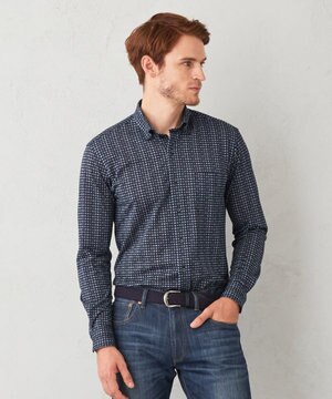  【快適な着心地】コンパクトジャージー鹿の子プリント シャツ