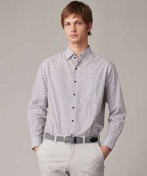  【オーガニックコットン使用】ジオメトリックパターンシャツ