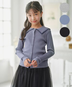  【110-140㎝】 セーラーカラー リブトップス