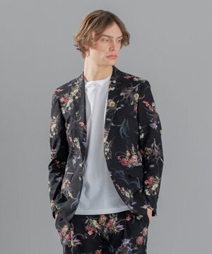  クールドッツストレッチ花柄　ジャケット