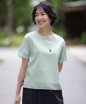  【シーンレスに活躍】コットンスムース シアーデザイン カットソー