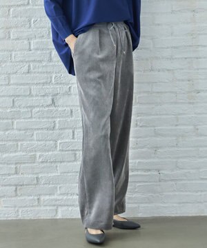  【洗える】ソフトコーデュロイワイド パンツ