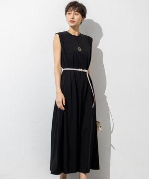  【Oggi8月号掲載/接触冷感/洗える】ツイストコットンプレーティング スリーブレスワンピース