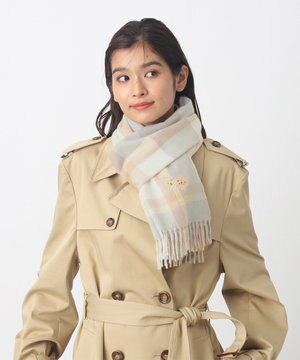  【FUDGE11月号掲載】PAUL & JOE ACCESSOIRES クリザンテーム刺繍ムースタッチマフラー（パッケージ入り）